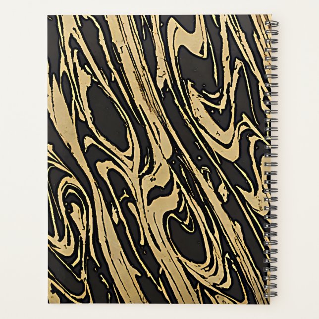 Abstract Fluid Art - Black Marble Effect Planer (Rückseite)