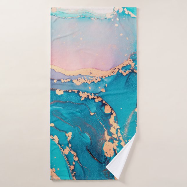 Abstract fluid art painting background in alcohol  badehandtuch (Badehandtuch)