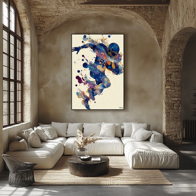 Abstract Fluid Ink Football Player – Expressive  Poster (Von Creator hochgeladen)