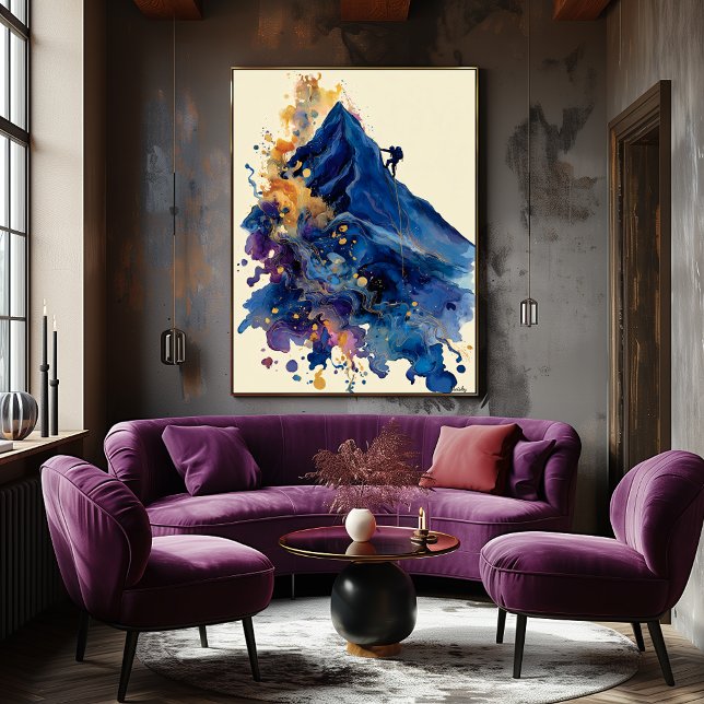 Abstract Fluid Ink Rock Climber – Modern Motion  Poster (Von Creator hochgeladen)