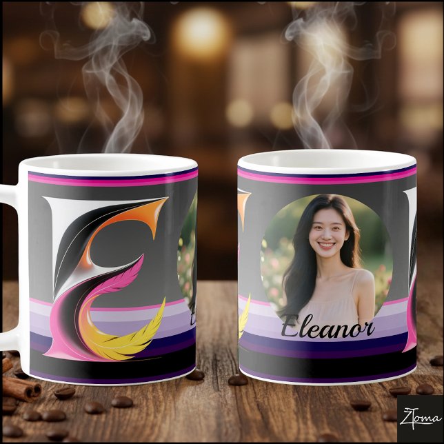 Abstract Fluid Letter E Neon Feather Kaffeetasse (This is a sample design. There are several models to choose from, with the name and color changed.
)