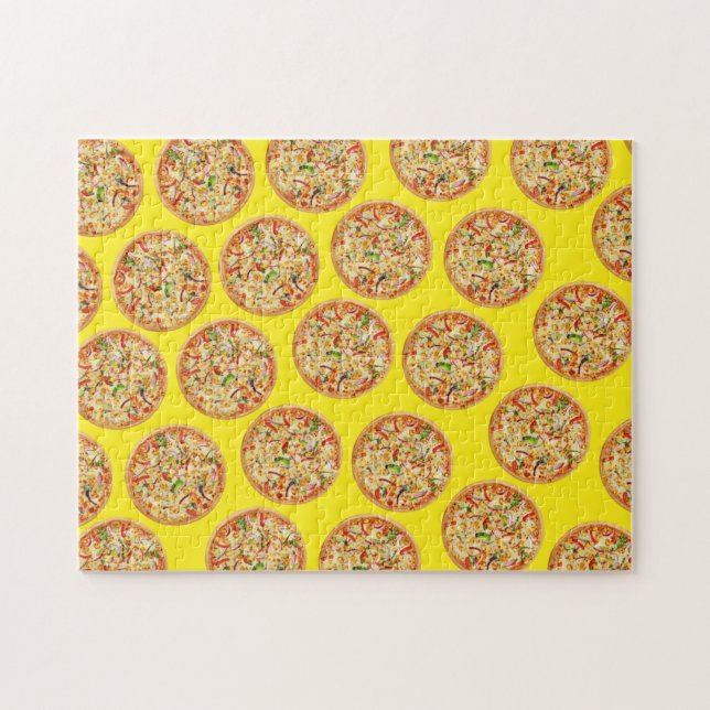 Abstract Food art, Pizza Puzzle (Horizontal)