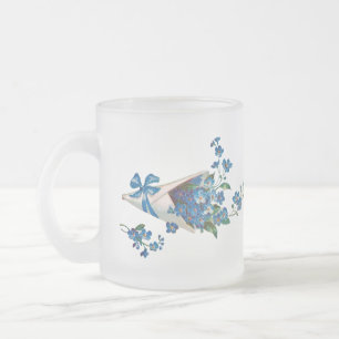 Abstract Forget-Me-Not Frosted Mug Mattglastasse