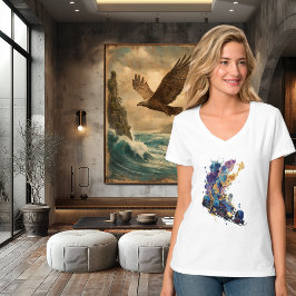 Abstract Formula Racing Car | Fluid Ink Watercolor Tri-Blend Shirt