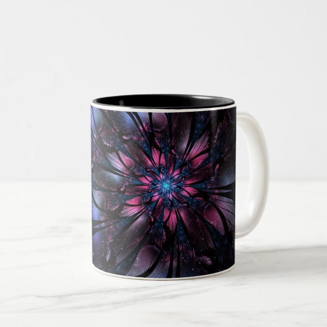 Abstract fractal flower design.   zweifarbige tasse (VorderseiteRechts)