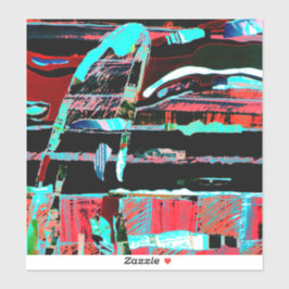 Abstract Freedom – Large 8" x 8" Custom-Cut Vinyl Aufkleber