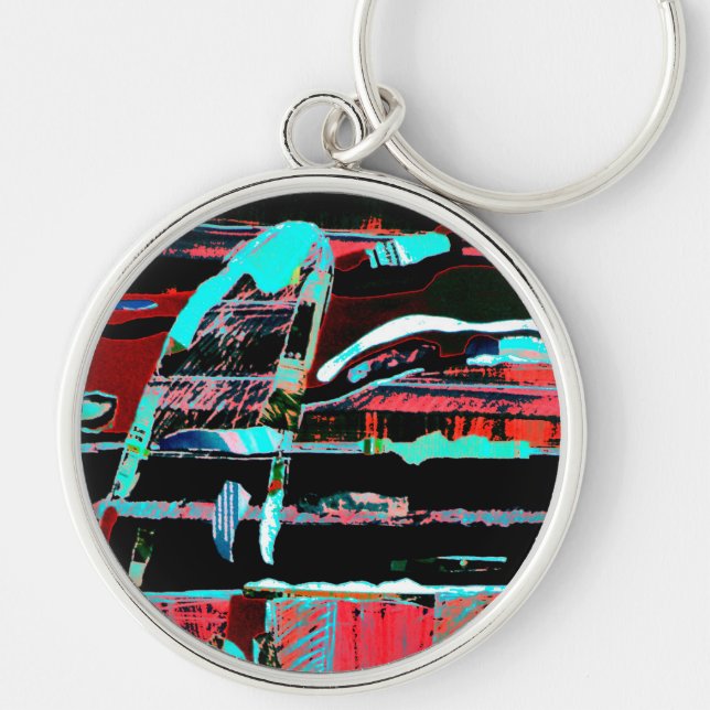 Abstract Freedom – Premium Round Large Keychain Schlüsselanhänger (Vorne)