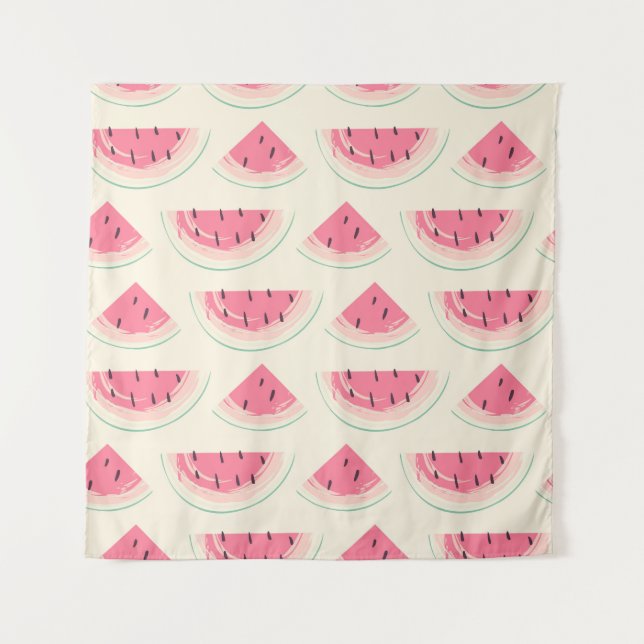 Abstract fruit seamless pattern. Creative colorful Wandteppich (Vorderseite)