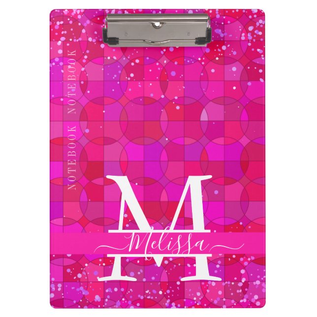 Abstract Fuchsia Red Customizable Klemmbrett (Vorderseite)
