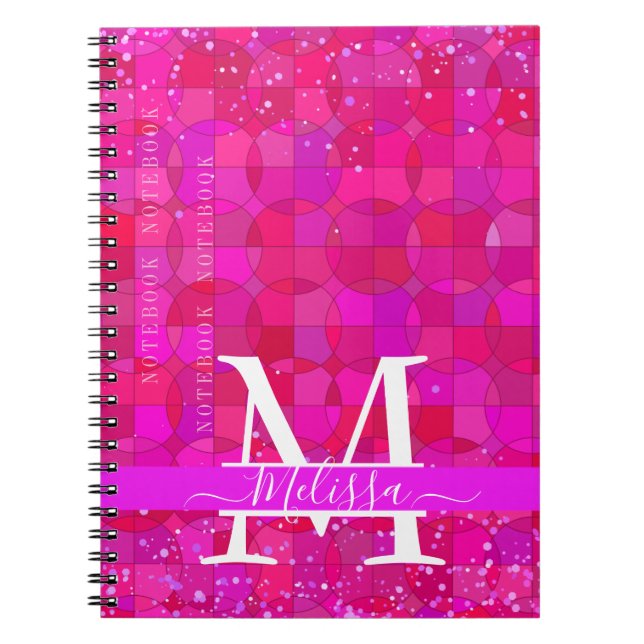 Abstract Fuchsia Red Customizable Notizblock (Vorderseite)