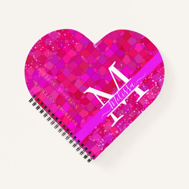 Abstract Fuchsia Red Customizable Notizbuch (Vorderseite)