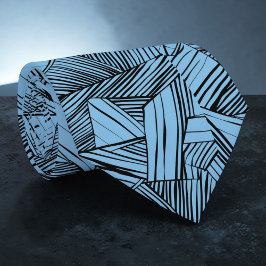 Abstract Geometric Black & Blue Custom Necktie Krawatte