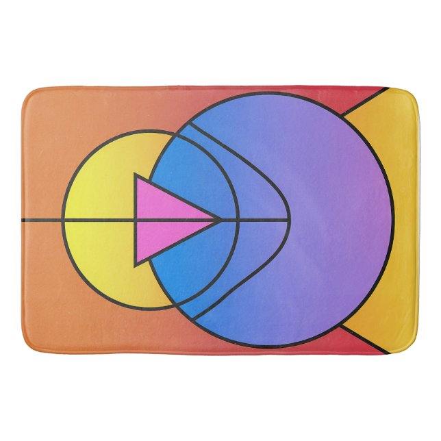 Abstract Geometric Circles Line Colorful  Badematte (Vorderseite)