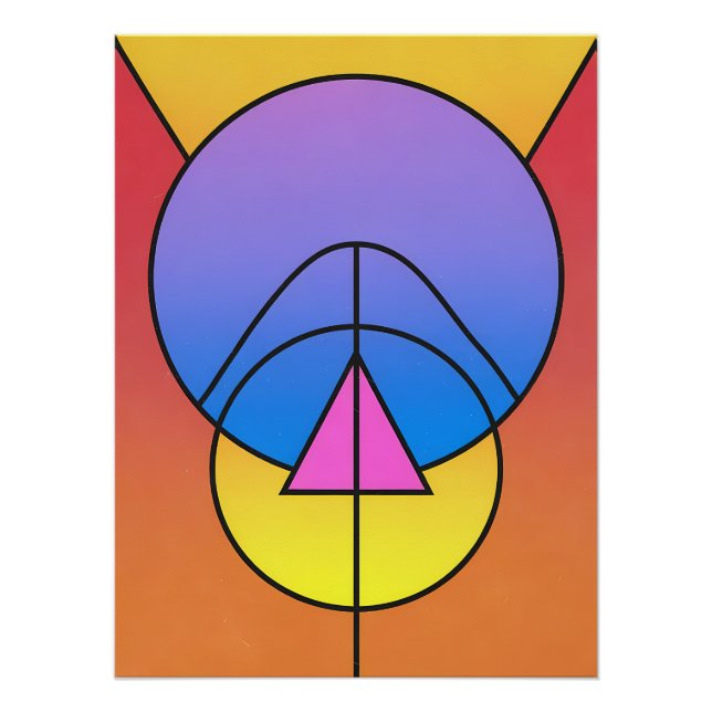 Abstract Geometric Circles Line Colorful Poster (Vorderseite)