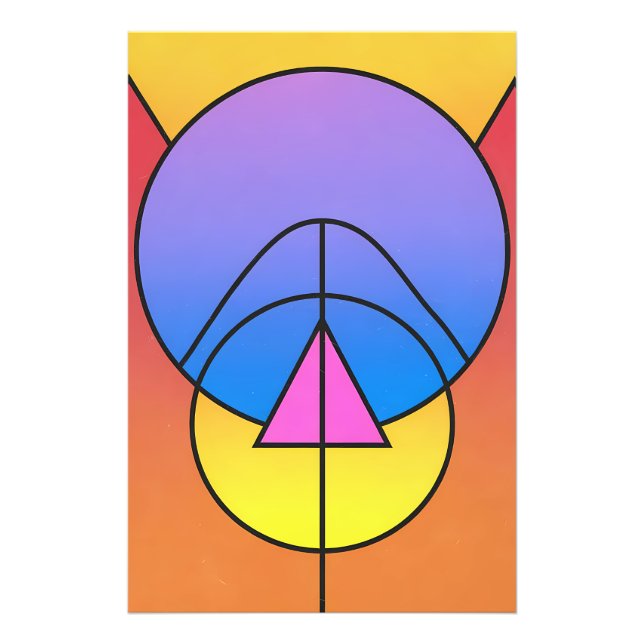 Abstract Geometric Circles Line Colorful Poster (Vorne)