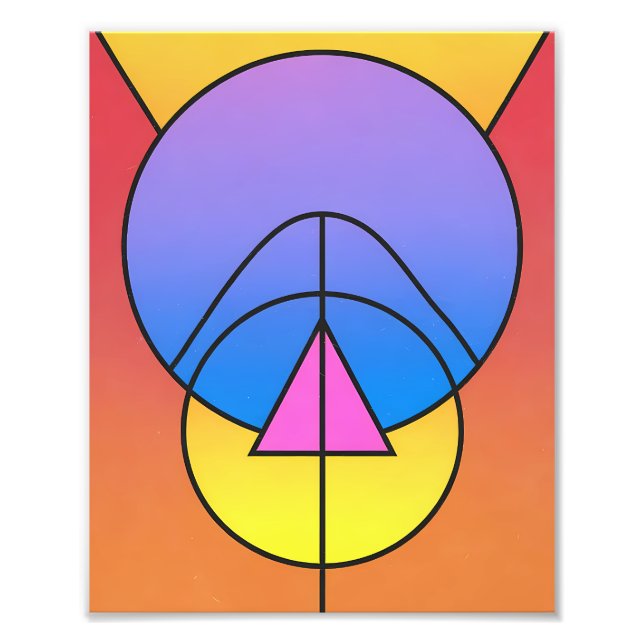 Abstract Geometric Circles Line Colorful Poster (Vorne)