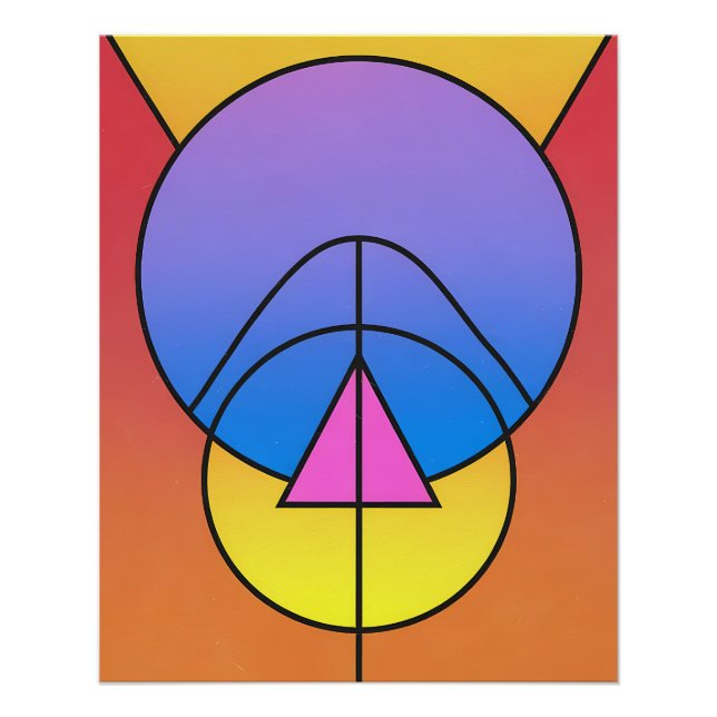 Abstract Geometric Circles Line Colorful Poster (Vorderseite)