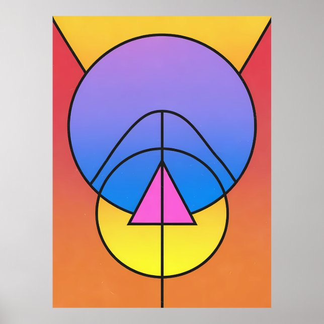 Abstract Geometric Circles Line Colorful Poster (Vorne)