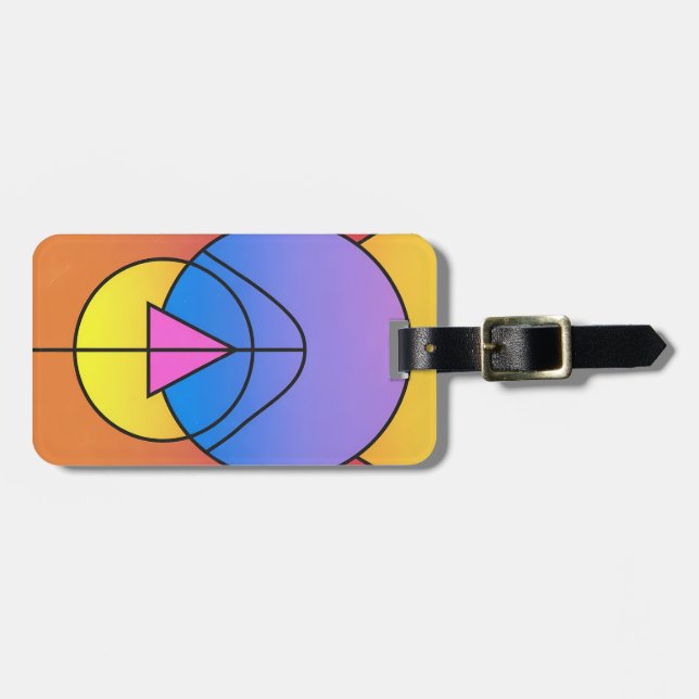 Abstract Geometric Circles Line Colorful Poster Gepäckanhänger (Vorderseite horizontal)