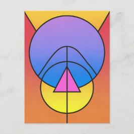 Abstract Geometric Circles Line Colorful Poster Postkarte