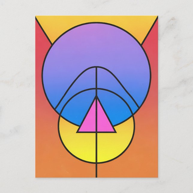 Abstract Geometric Circles Line Colorful Poster Postkarte (Vorderseite)