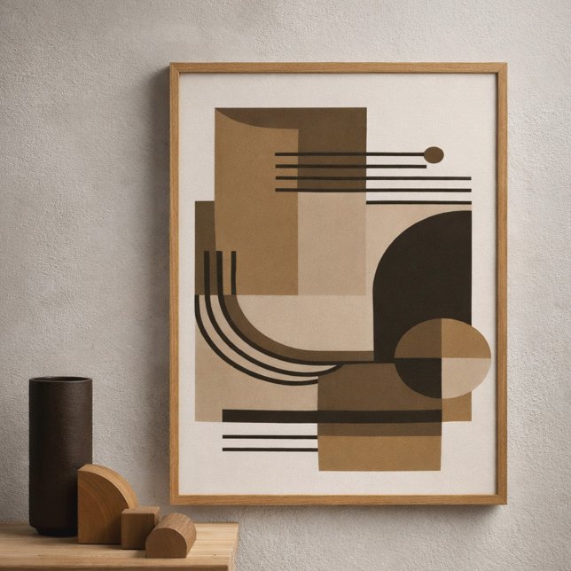 Abstract Geometric Composition in Earthy Tones Poster (Von Creator hochgeladen)