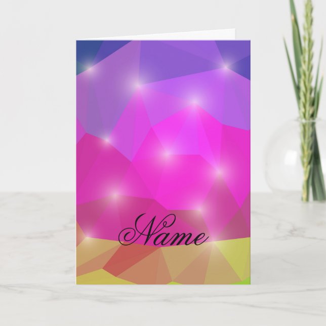 Abstract Geometric Crystal Mosaic in Pink Einladung (Vorderseite)