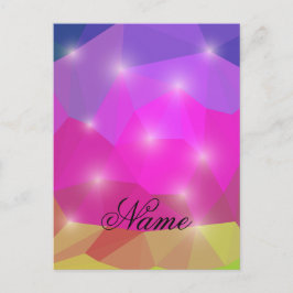 Abstract Geometric Crystal Mosaic in Pink Feiertagspostkarte