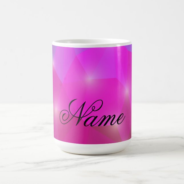 Abstract Geometric Crystal Mosaic in Pink Kaffeetasse (Mittel)