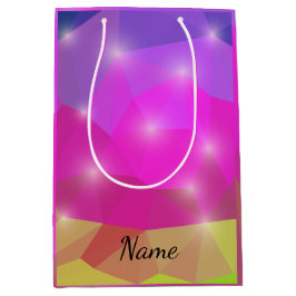 Abstract Geometric Crystal Mosaic in Pink Mittlere Geschenktüte