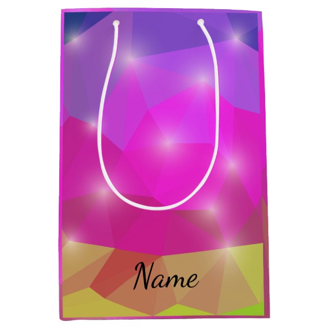 Abstract Geometric Crystal Mosaic in Pink Mittlere Geschenktüte (Vorderseite)