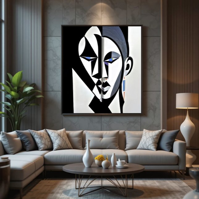 Abstract Geometric Cubist Face Poster (Von Creator hochgeladen)