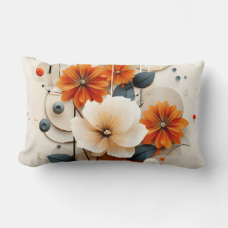 Abstract Geometric Floral Lendenkissen