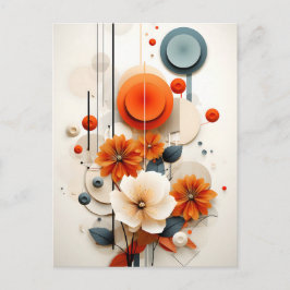 Abstract Geometric Floral Postkarte