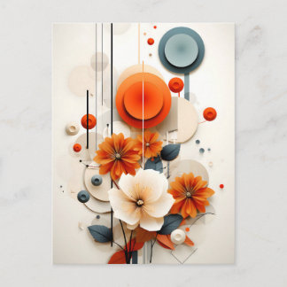 Abstract Geometric Floral Postkarte