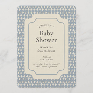 Abstract + Geometric Gender Neutral Blue Beige Einladung