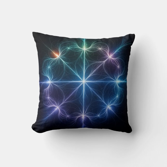 Abstract Geometric Glow Throw Pillow Kissen (Vorderseite)