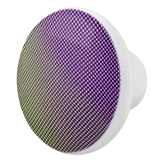 Abstract Geometric Gradient Checker Pattern 1278 Keramikknauf (Rechts)