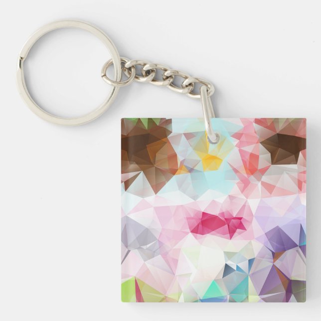 Abstract Geometric Low Poly Mosaic Schlüsselanhänger (Vorderseite)