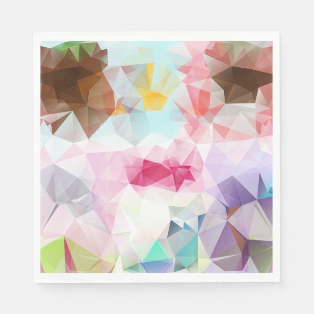 Abstract Geometric Low Poly Mosaic Serviette (Vorderseite)