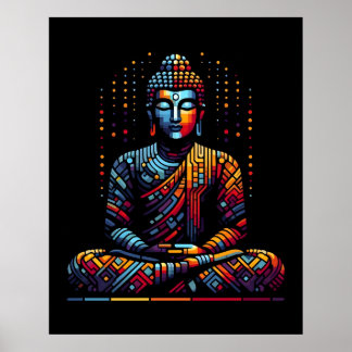 Abstract Geometric Modern Art | Gautama Buddha Poster