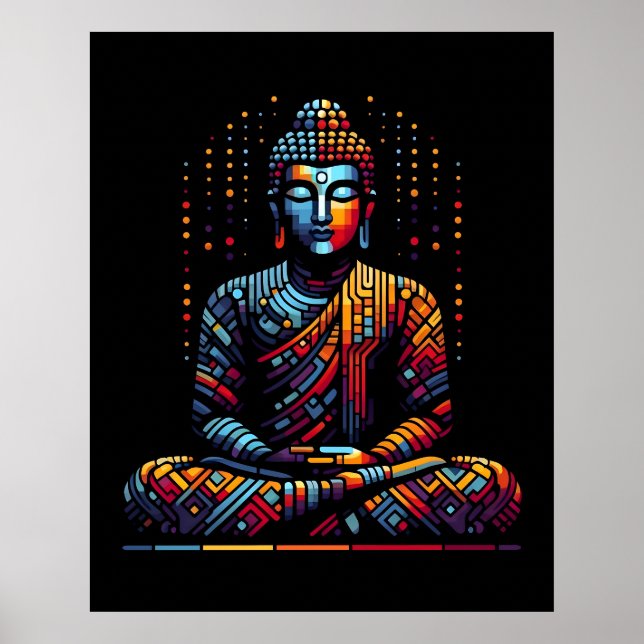 Abstract Geometric Modern Art | Gautama Buddha Poster (Vorne)