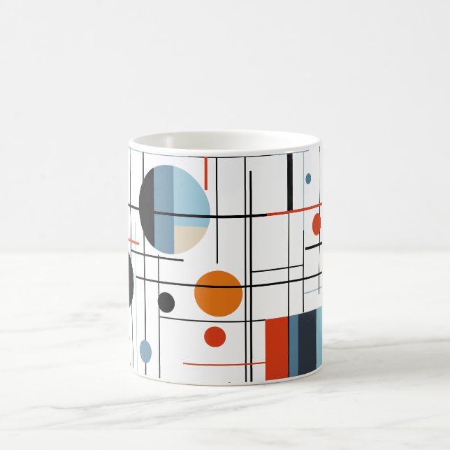 Abstract Geometric Modern Minimalist Lines Kaffeetasse (Mittel)