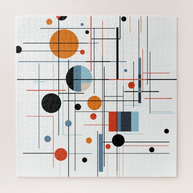 Abstract Geometric Modern Minimalist Lines Puzzle (Vertikal)