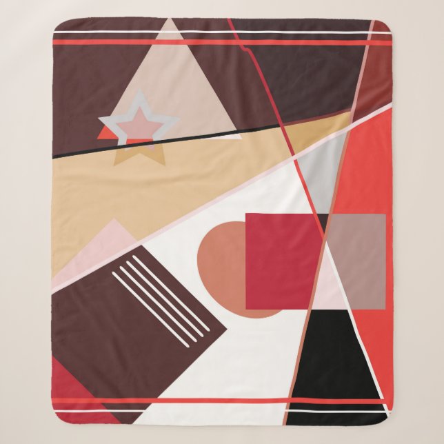 Abstract geometric pattern,  silk scarf shawl desi sherpadecke (Vorderseite)