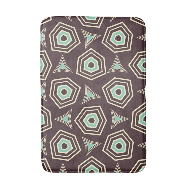 Abstract geometric pattern with layered pentagons  badematte (Vorderseite Vertikal)