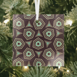 Abstract geometric pattern with layered pentagons  ornament aus glas
