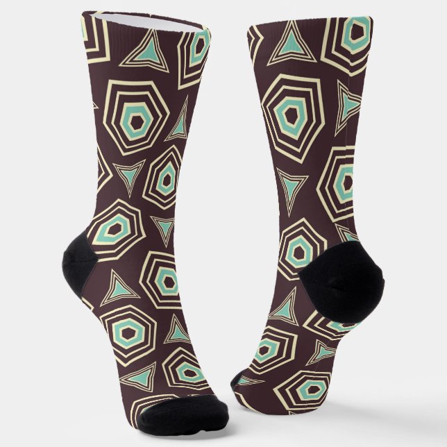 Abstract geometric pattern with layered pentagons  socken (Gewinkelt)