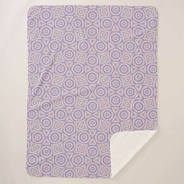 Abstract Geometric Purple and Cream Sherpadecke (Vorderseite)