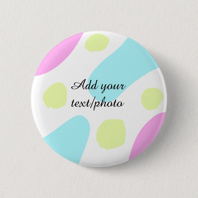 Abstract geometric shapes pastel add name photo ba button (Vorderseite)
